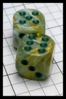Dice : Dice - 6D - Chessex Green and Gold - CC Gift Oct 2016